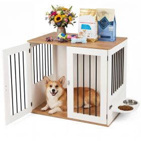 31.5' Dog Crate Furniture Wooden Dog Kennel with Double Lock Doors 31.5' Dog Crate Furniture Wooden Dog Kennel with Double Lock Doors